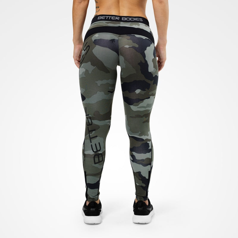 Better Bodies Camo Long Tights - Green Camo