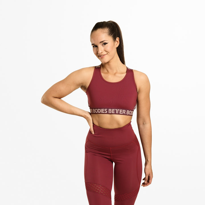 Better Bodies Waverly Elastic Bra - Sangria Red