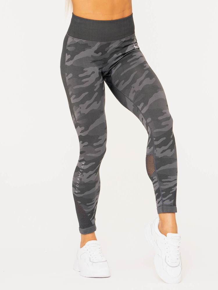 Ryderwear Camo Seamless High Waisted Leggings - Charcoal Camo