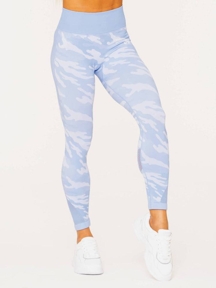 Ryderwear Camo Seamless High Waisted Leggings - Blue Camo