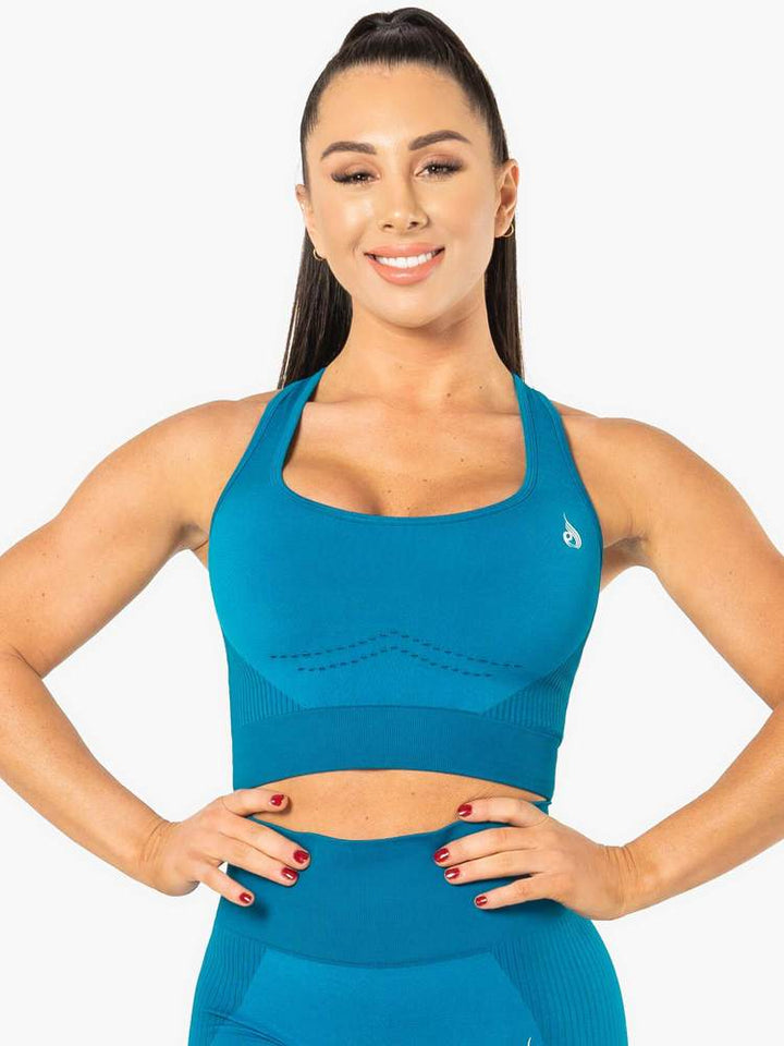 Ryderwear Electra Seamless Crop - Electric Blue