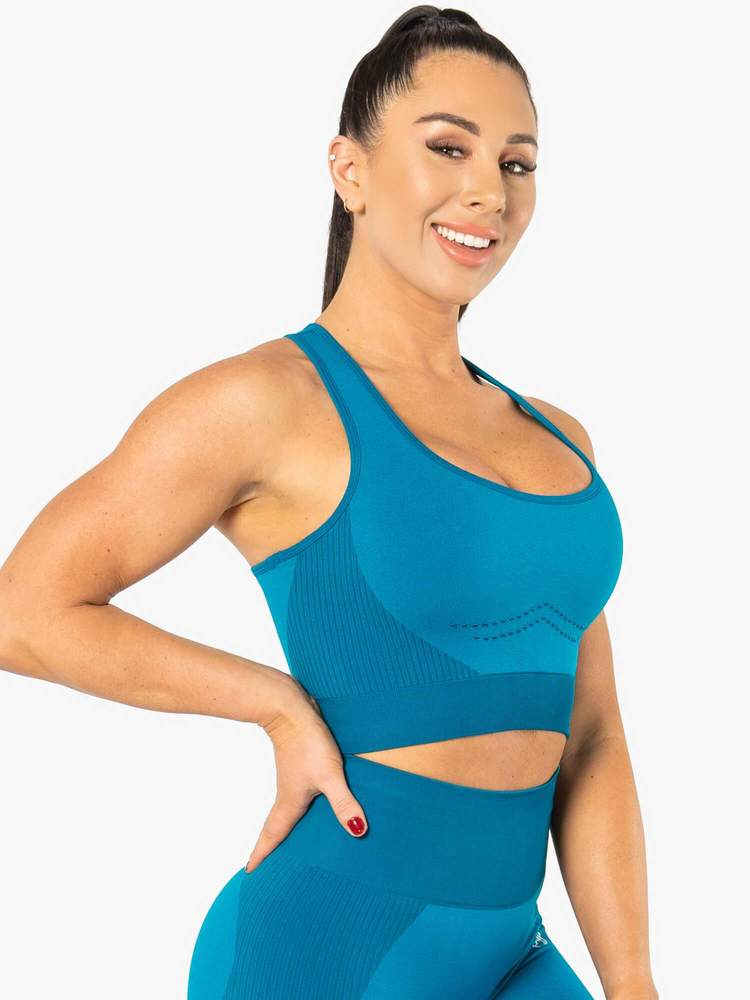 Ryderwear Electra Seamless Crop - Electric Blue