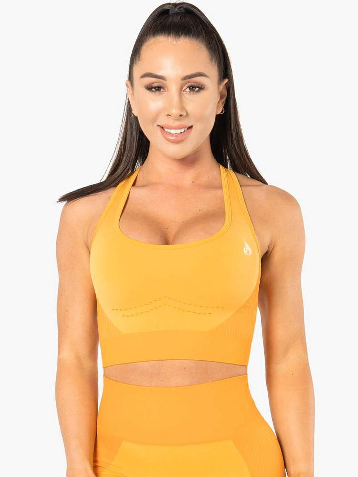 Ryderwear Electra Seamless Crop - Electric Yellow