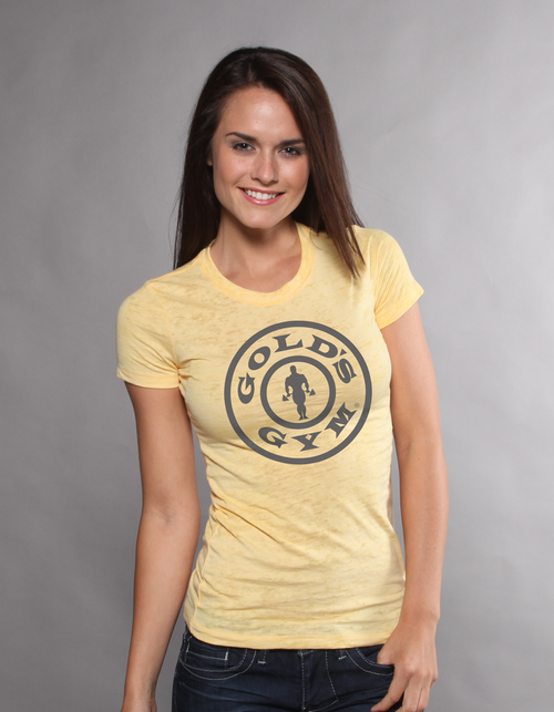 Gold's Gym Women's Burnout Tee - Yellow