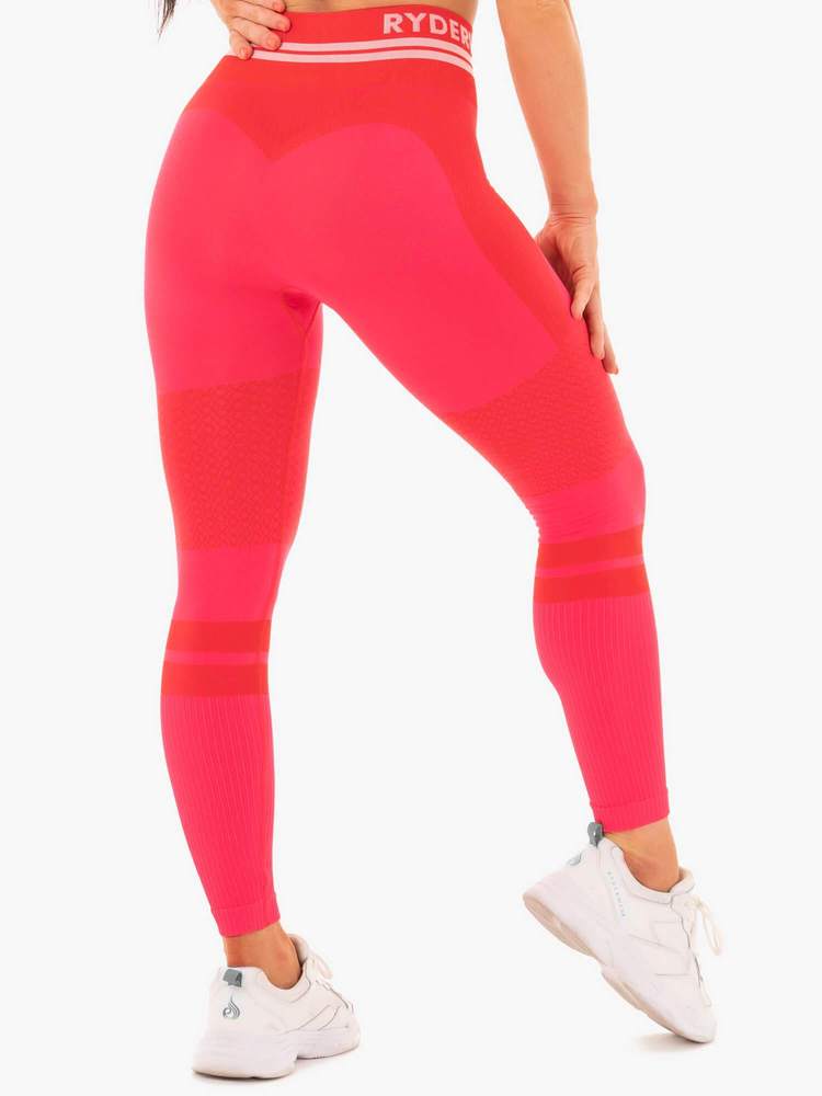 Ryderwear Freestyle Seamless High Waisted Leggings - Red