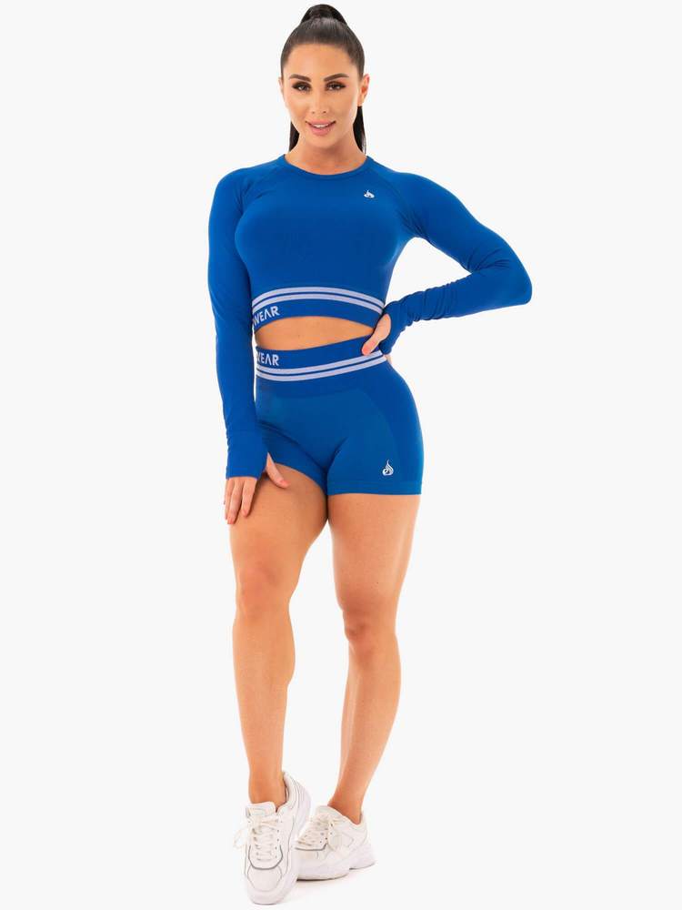 Ryderwear Freestyle Seamless High Waisted Shorts - Blue