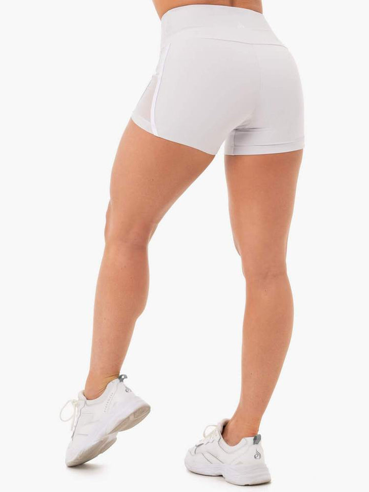 Ryderwear Collide High Waisted Booty Shorts - Pebble Grey