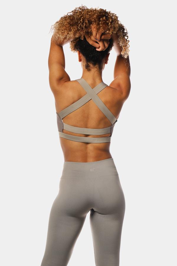 Jed North Cobra Crossback Sports Bra - Grey