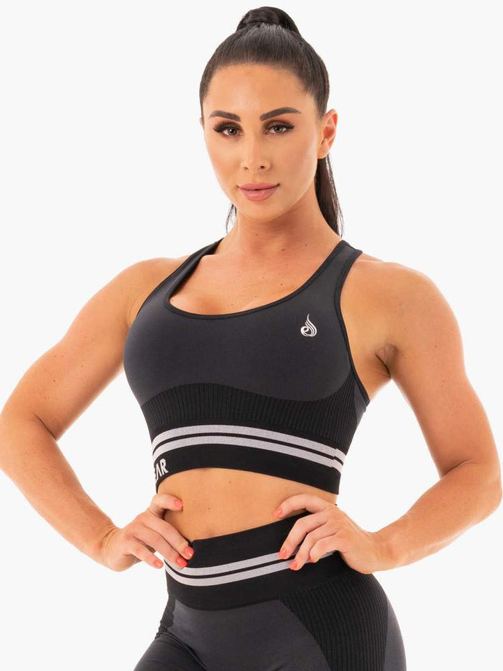 Ryderwear Freestyle Seamless Longline Sports Bra - Black