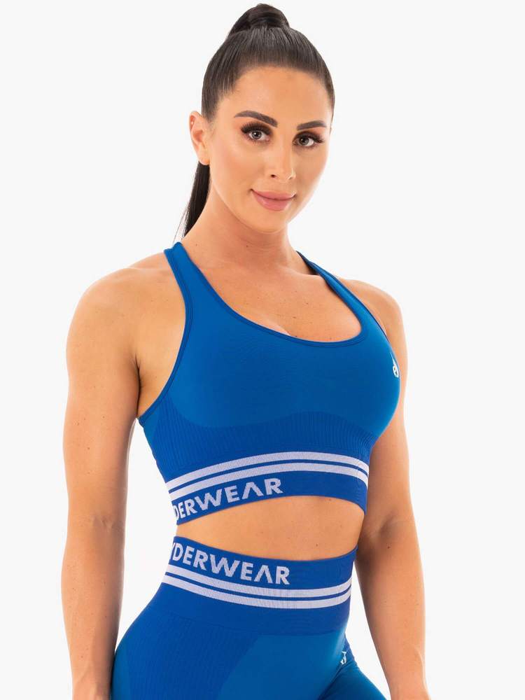 Ryderwear Freestyle Seamless Longline Sports Bra - Blue