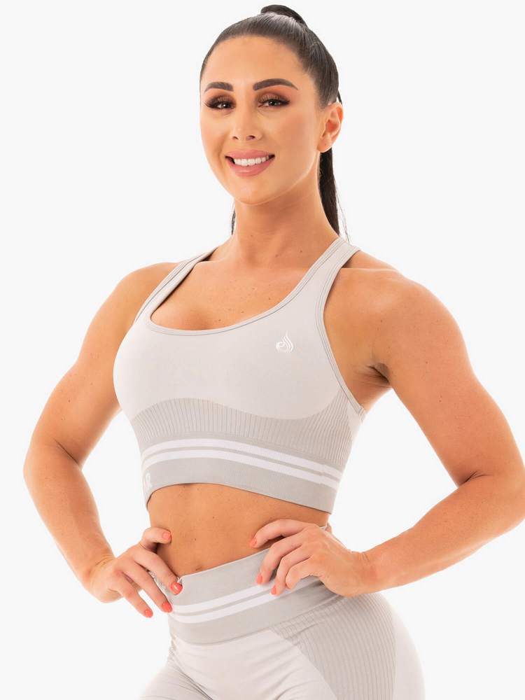 Ryderwear Freestyle Seamless Longline Sports Bra - Grey