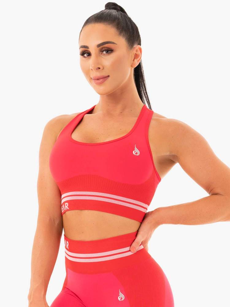 Ryderwear Freestyle Seamless Longline Sports Bra - Red