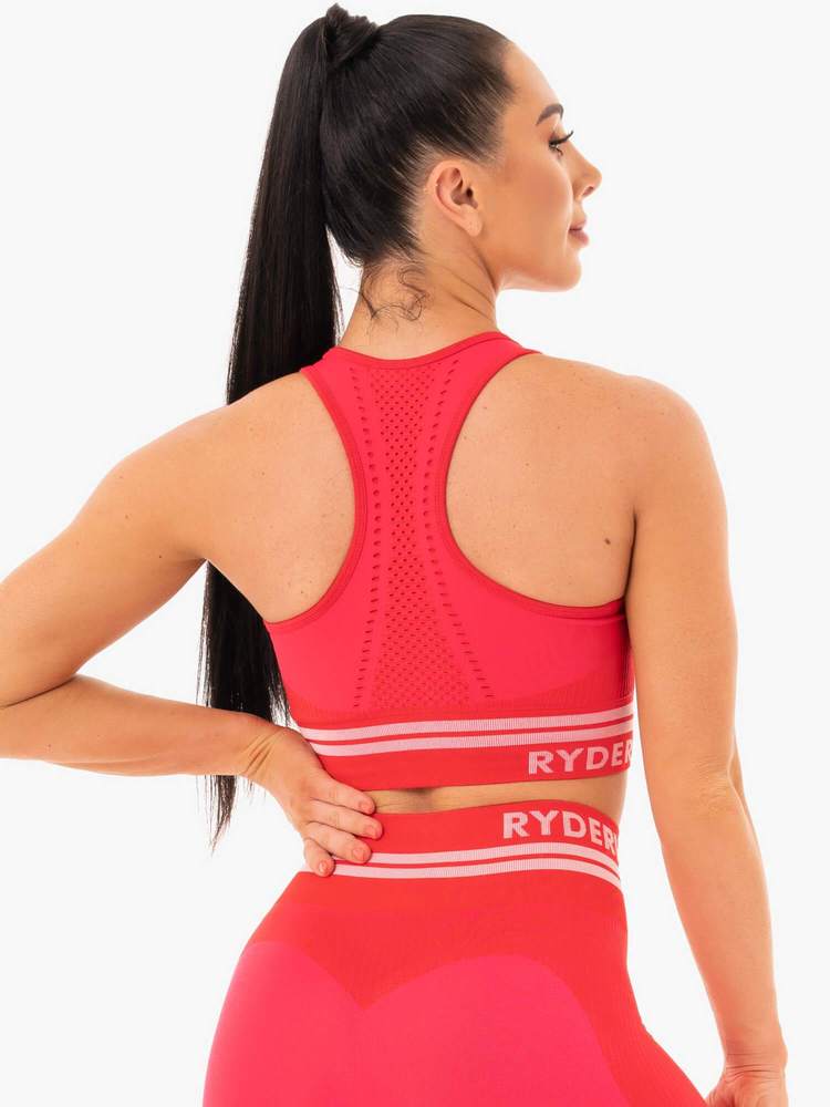 Ryderwear Freestyle Seamless Longline Sports Bra - Red