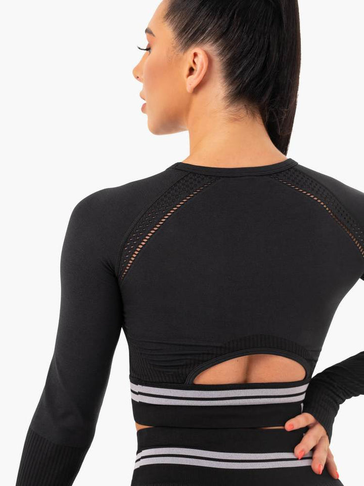 Ryderwear Freestyle Seamless Long Sleeve Crop - Black