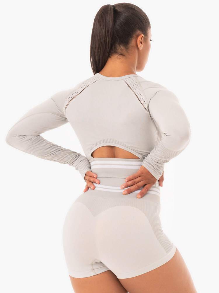 Ryderwear Freestyle Seamless Long Sleeve Crop - Grey