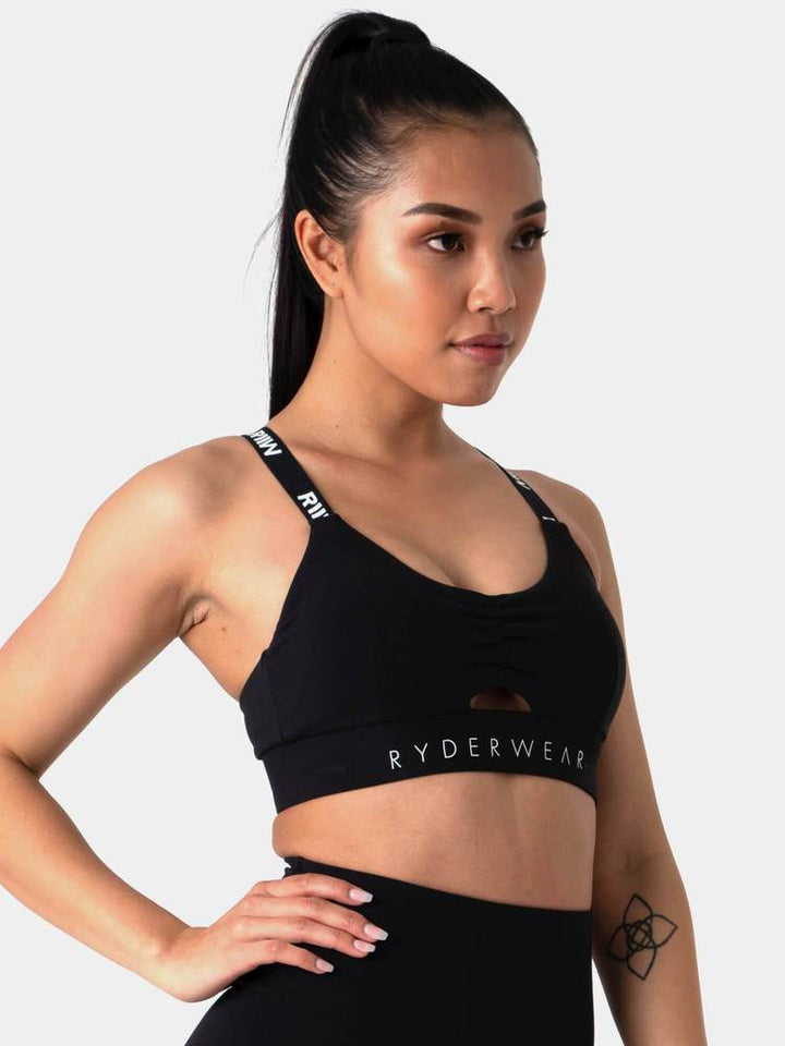 Ryderwear Pastels Scrunch Sports Bra - Black