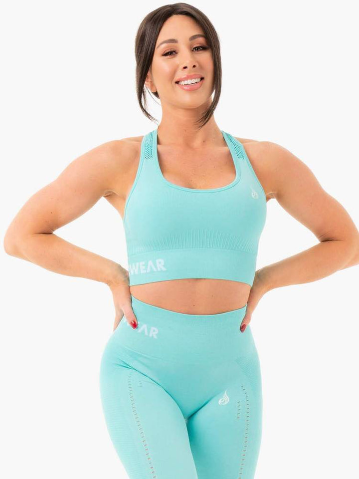 Ryderwear Seamless Staples Sports Bra - Aqua Marl