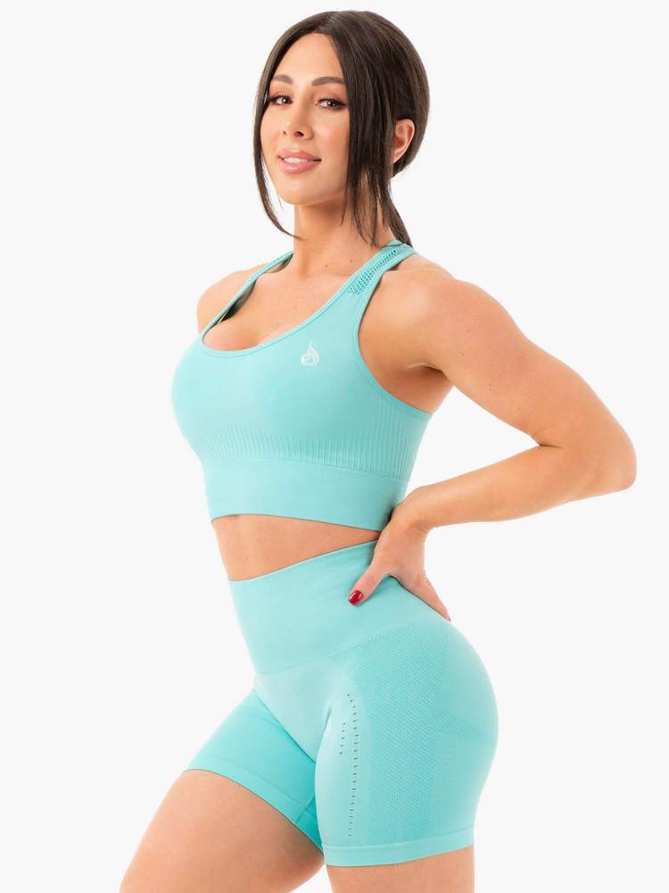 Ryderwear Seamless Staples Sports Bra - Aqua Marl