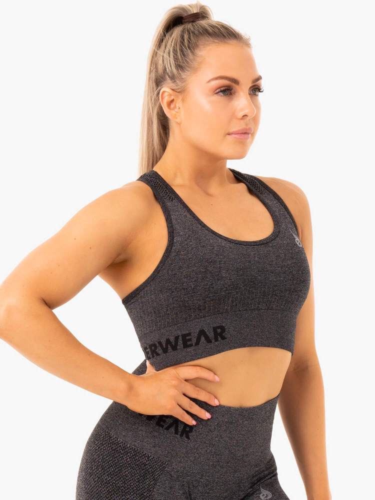 Ryderwear Seamless Staples Sports Bra - Charcoal Marl