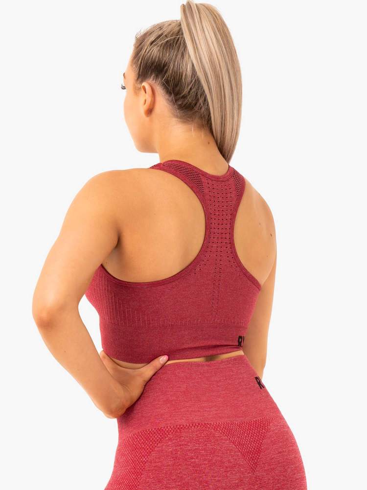 Ryderwear Seamless Staples Sports Bra - Cherry Red Marl