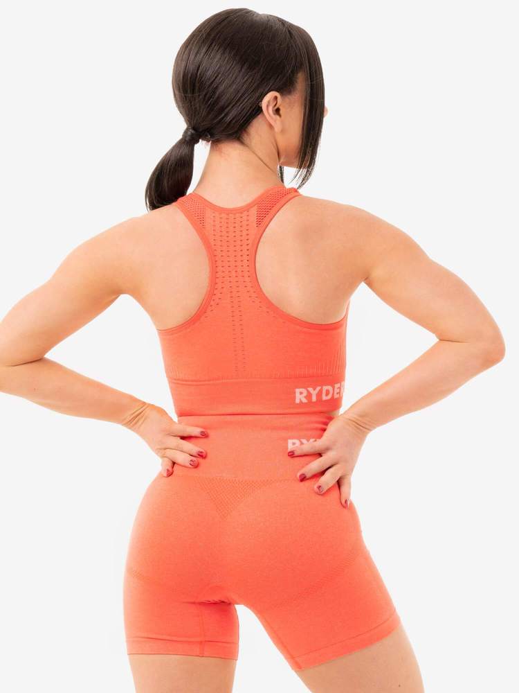 Ryderwear Seamless Staples Sports Bra - Orange Marl