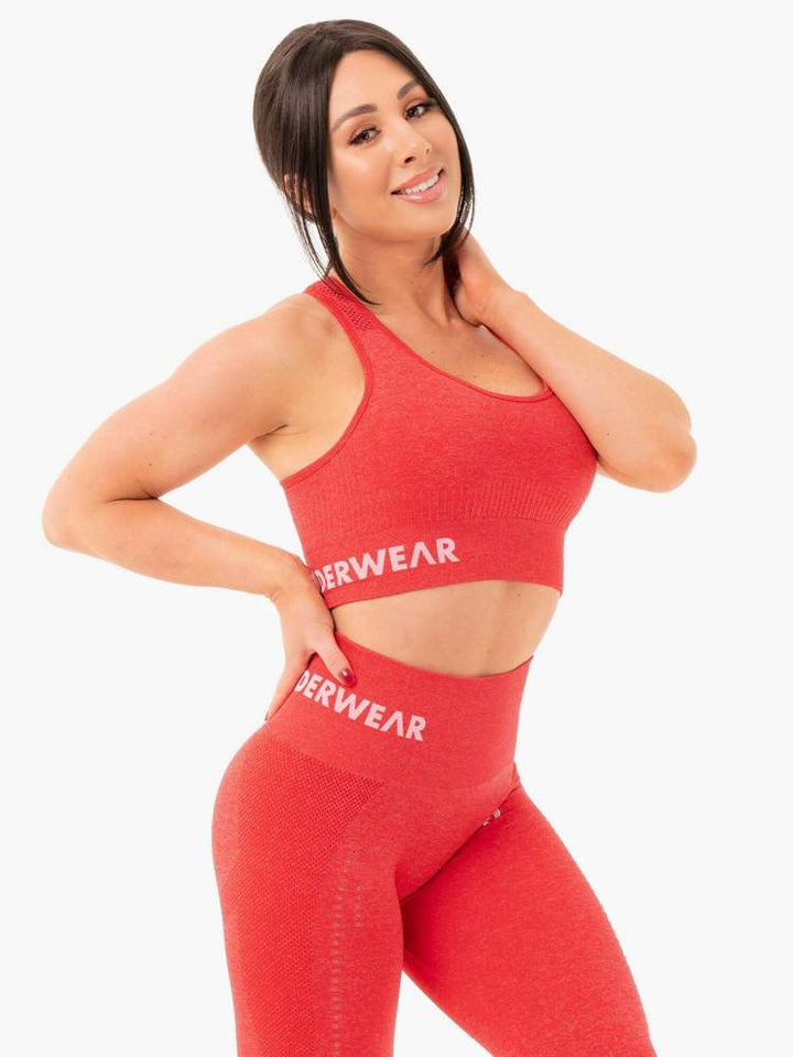 Ryderwear Seamless Staples Sports Bra - Red Marl