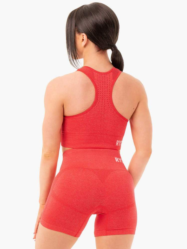 Ryderwear Seamless Staples Sports Bra - Red Marl