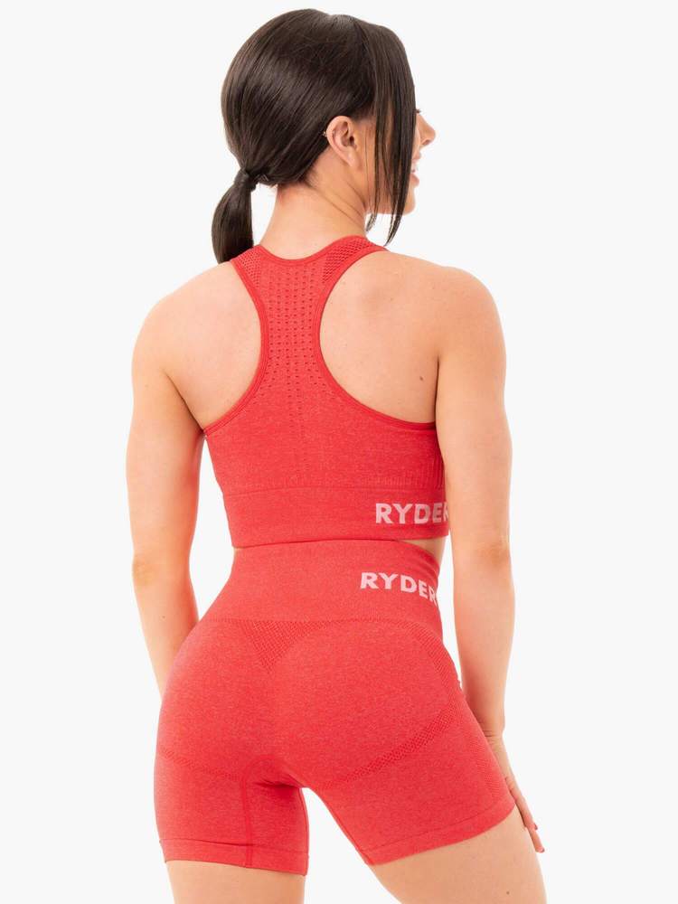 Ryderwear Seamless Staples Sports Bra - Red Marl