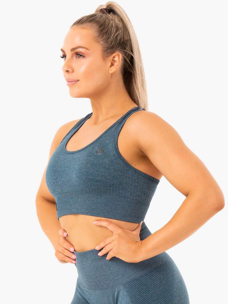 Ryderwear Seamless Staples Sports Bra - Teal Marl