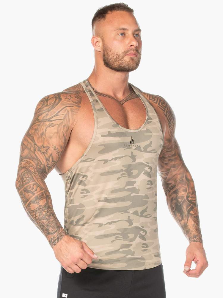 Ryderwear Camo Stringer T-Back - Tan Camo