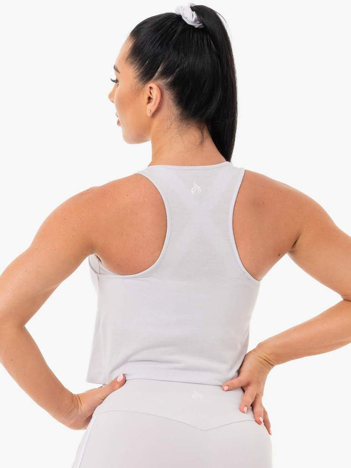 Ryderwear Collide Tied Up Cropped Tank - Pebble Grey